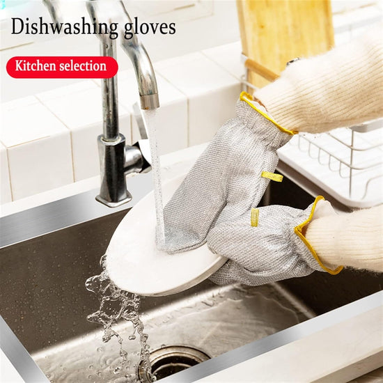 Steel Wire Dishwashing Glove, Multipurpose Anti-Scratch Waterproof Cleaning Rag