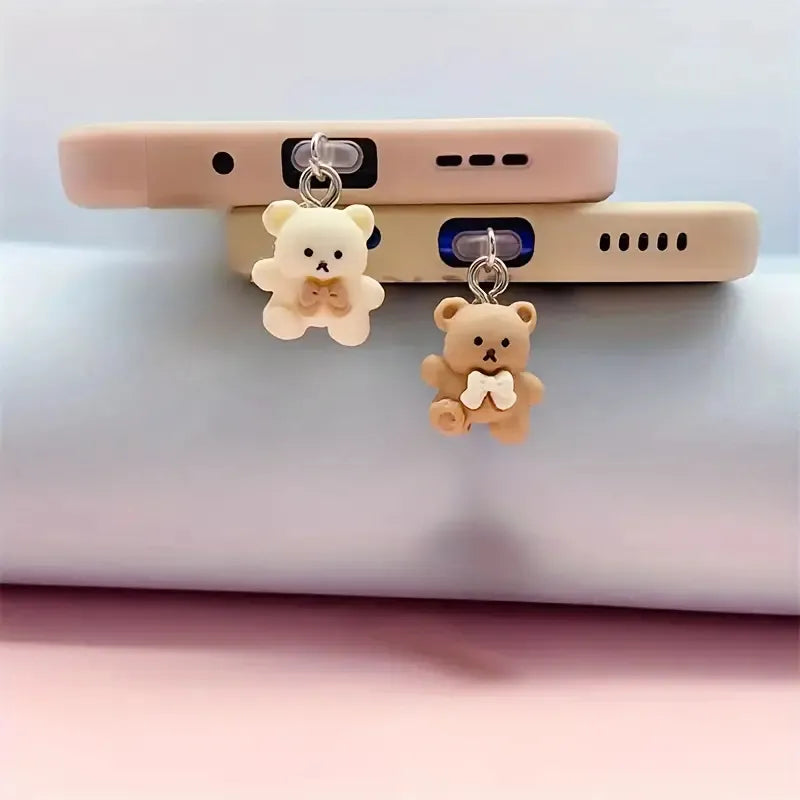 Cute Teddy Bear Phone Dust Plug For Iphone