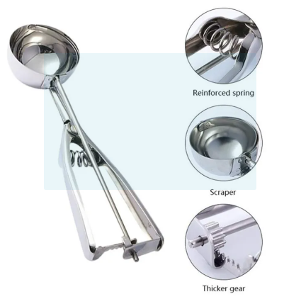 Stainless Steel Ice Cream Scoop Spring Handle