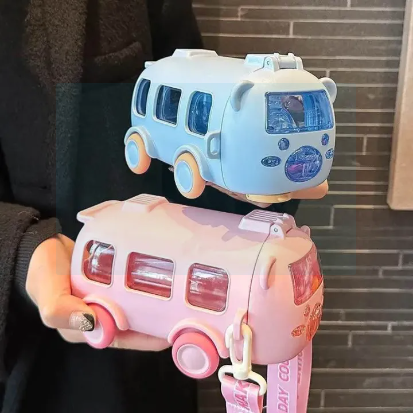 Cute Bus 2 in 1 Water Bottle and Toy